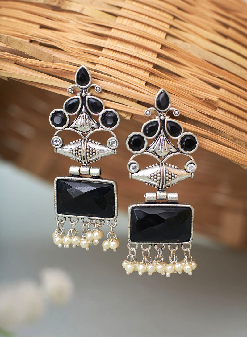 Buy Oxidised German Silver Earring With 2 Tone Plating 805981 | Kanhai  Jewels